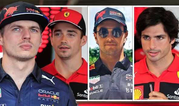 Max Verstappen, Charles Leclerc, Sergio Perez, Carlos Sainz - the leaders of the F1 Championship 2024 (so far); Ferrari F1 Team, Scuderia Ferrari, Redbull Racing, Formula 1