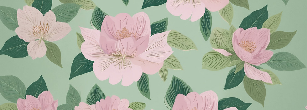 pastel flowers in pinks and greens_edite