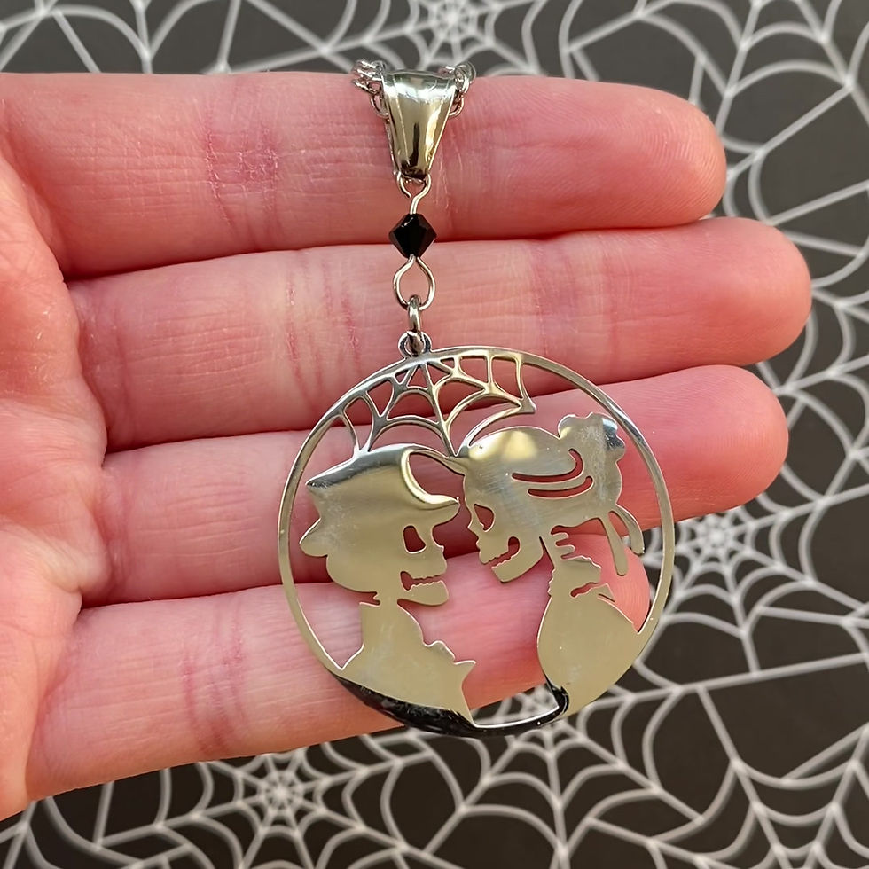 Thumbnail: Gothic Skeleton Couple Necklace