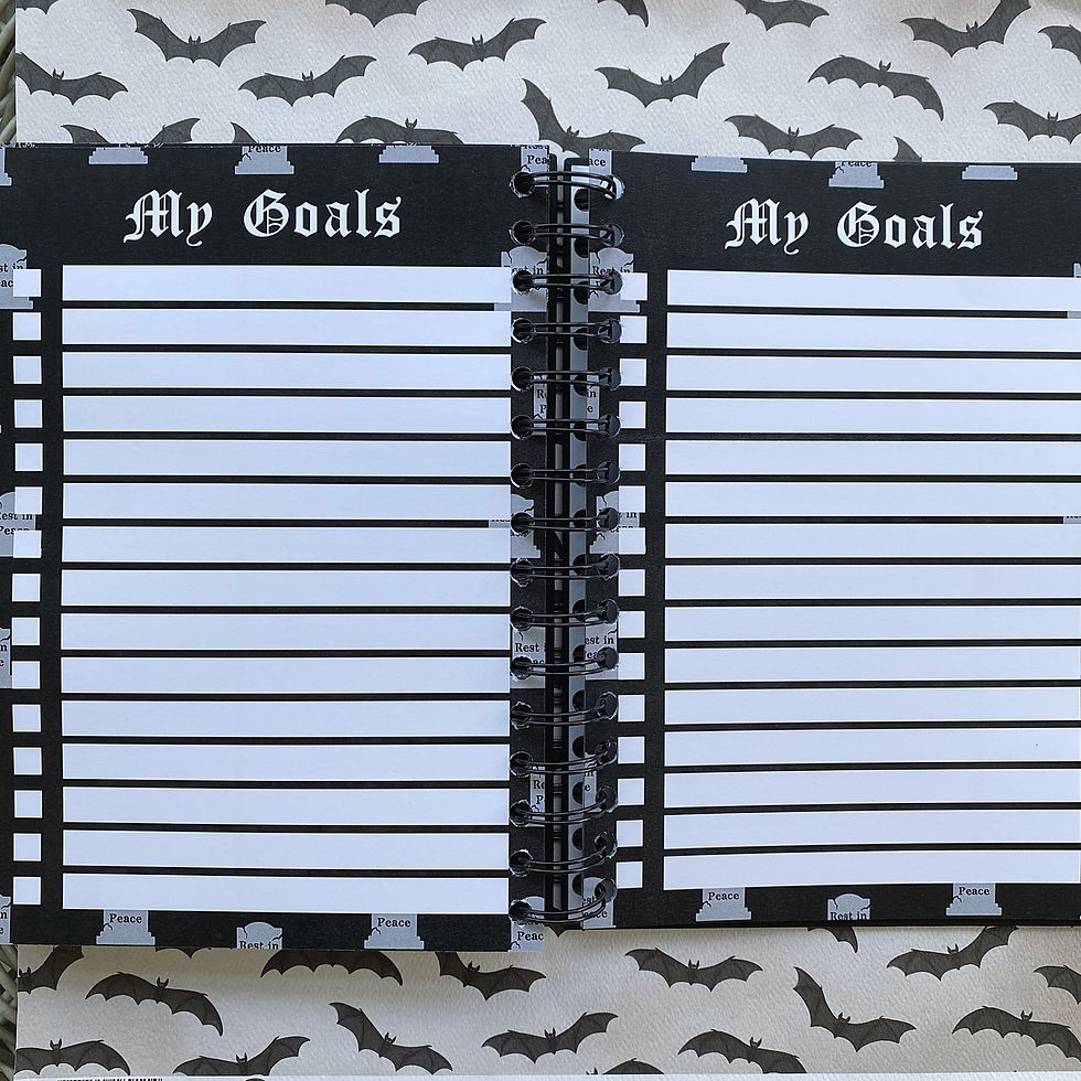 goal setting pages inside the goth planner