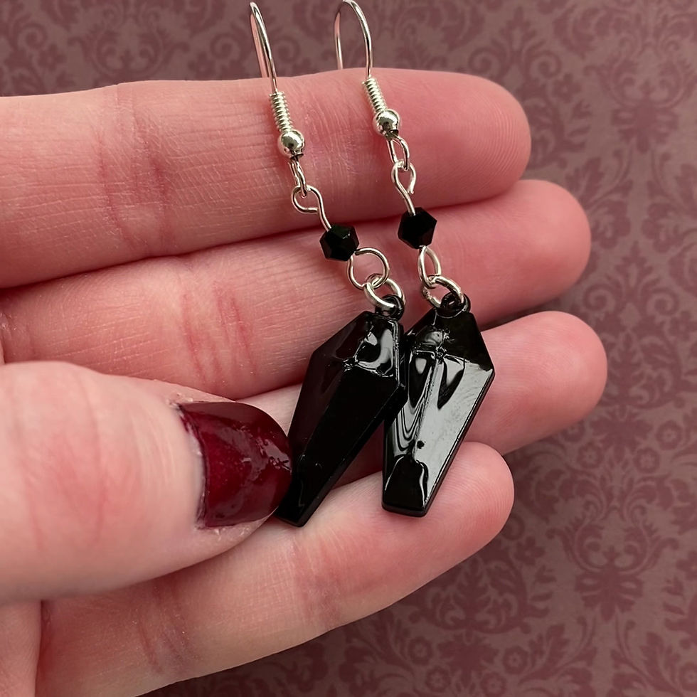 Thumbnail: Gothic Black Coffin Earrings