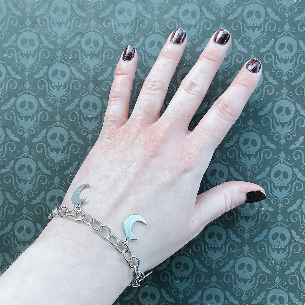 Thumbnail: Gothic Moon Charm Bracelet