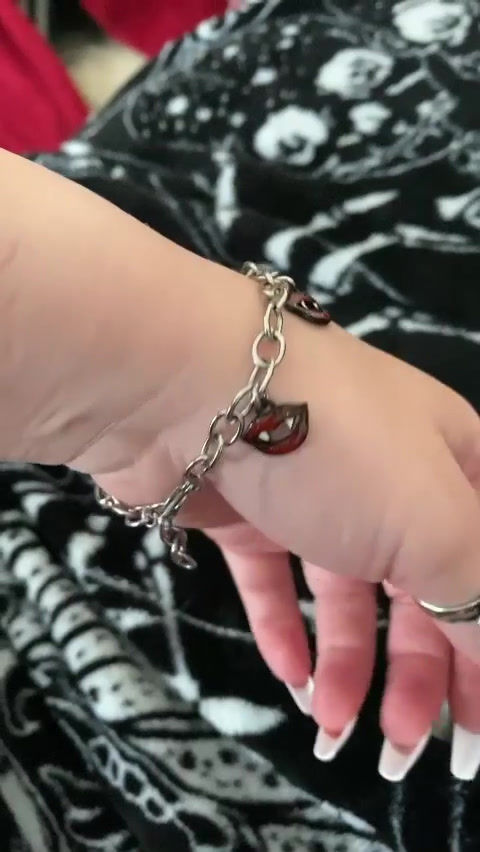Thumbnail: Gothic Vampire Fangs Charm Bracelet