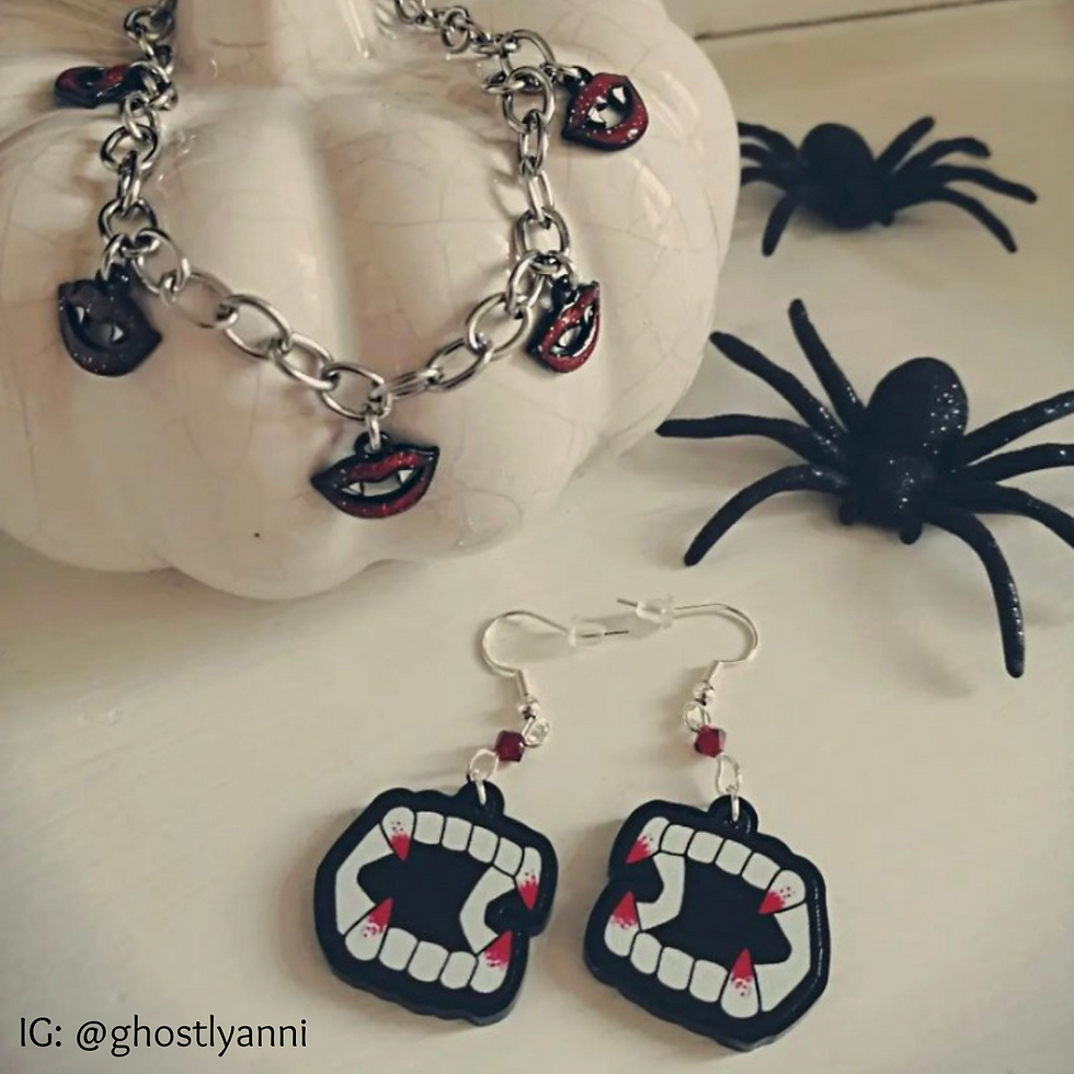 Thumbnail: Gothic Vampire Fangs Earrings