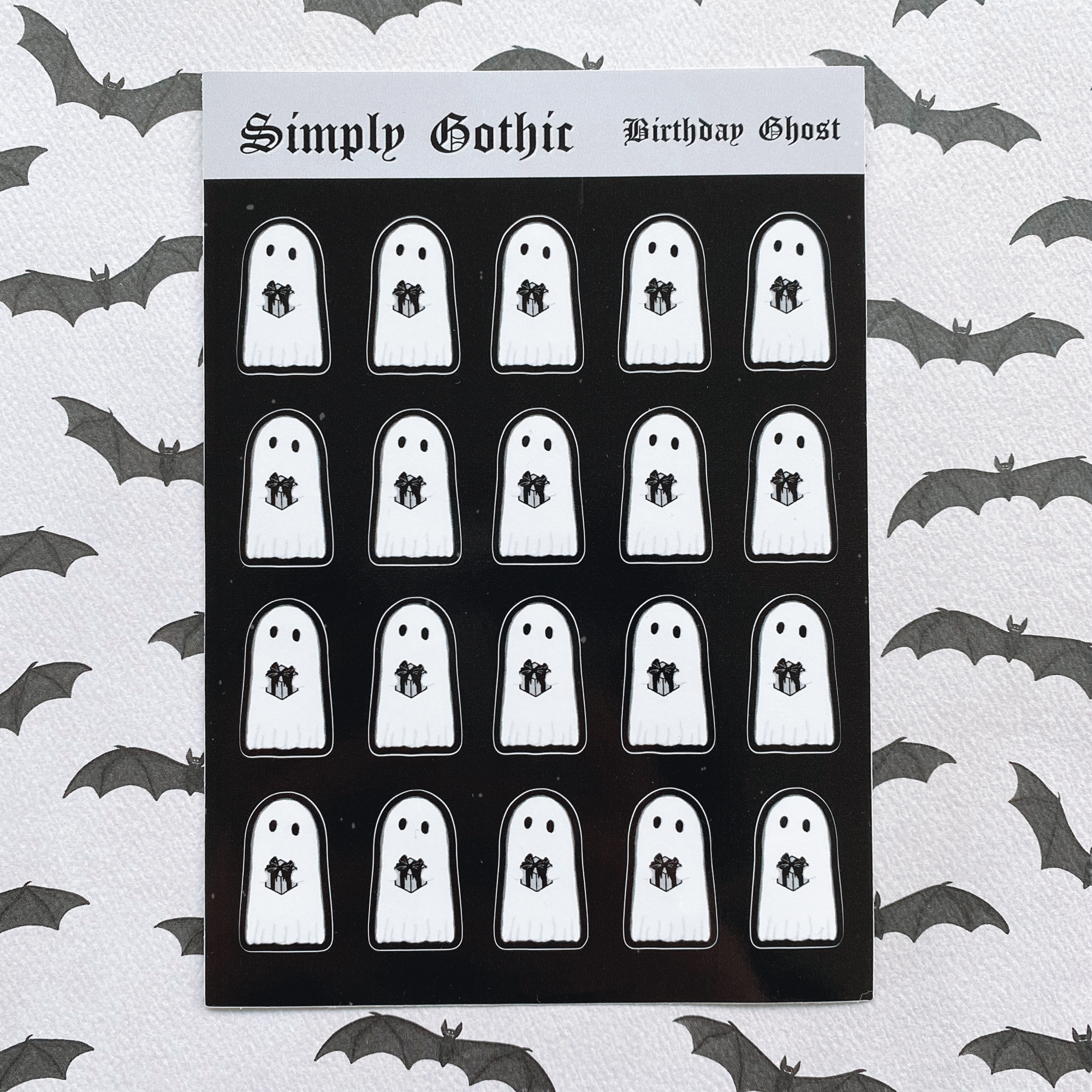 Gothic Birthday Ghost Planner Sticker Sheet