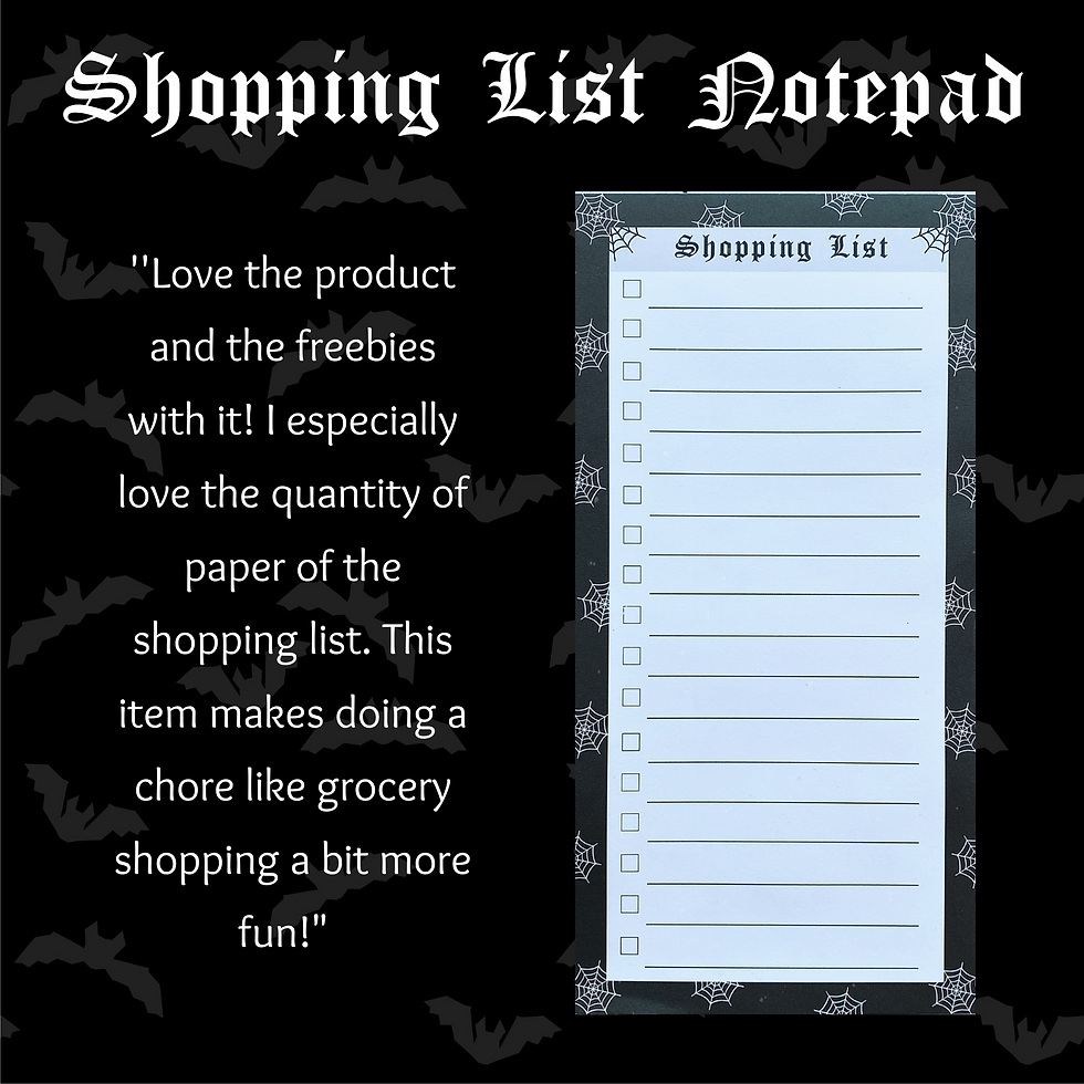 Thumbnail: Gothic Spooky Shopping List Notepad