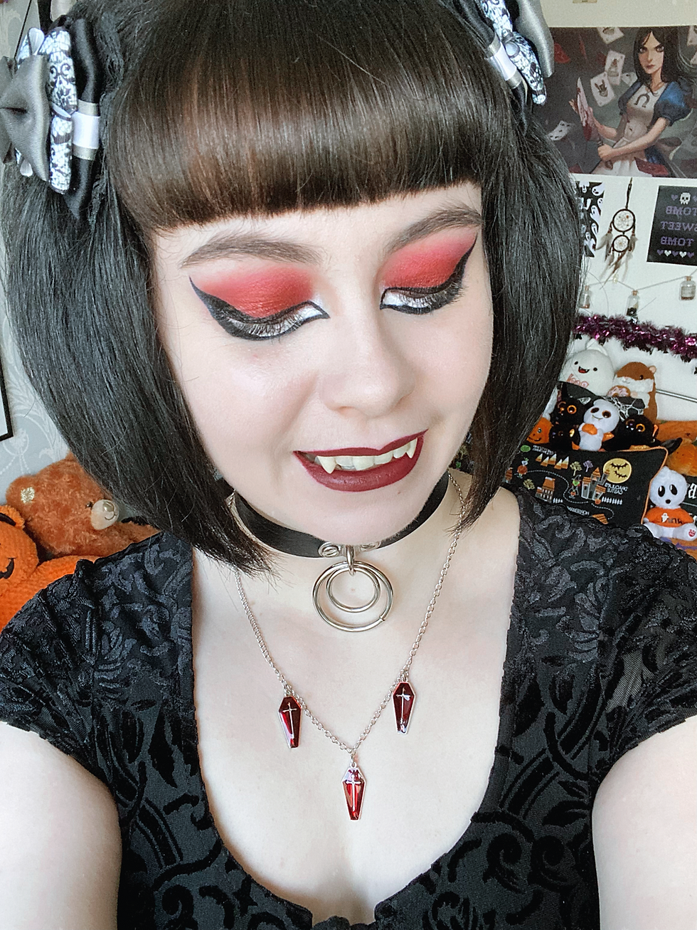 Thumbnail: Gothic Blood Coffin Trio Necklace