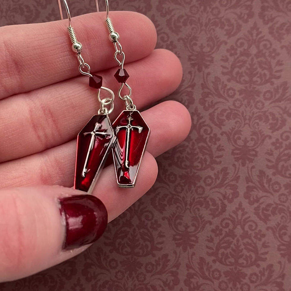 Thumbnail: Gothic Blood Coffin Earrings