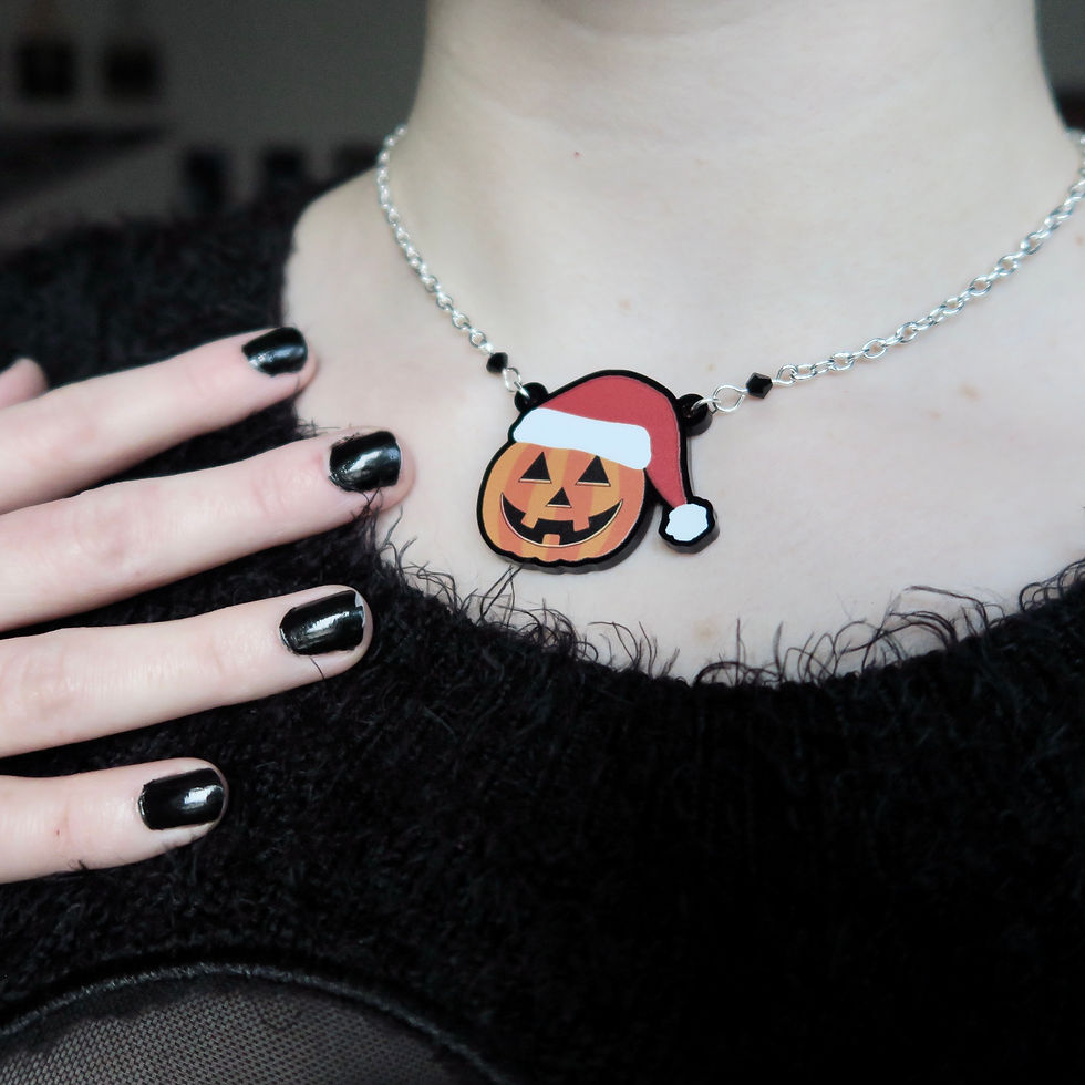 Thumbnail: Gothic Christmas Pumpkin Necklace
