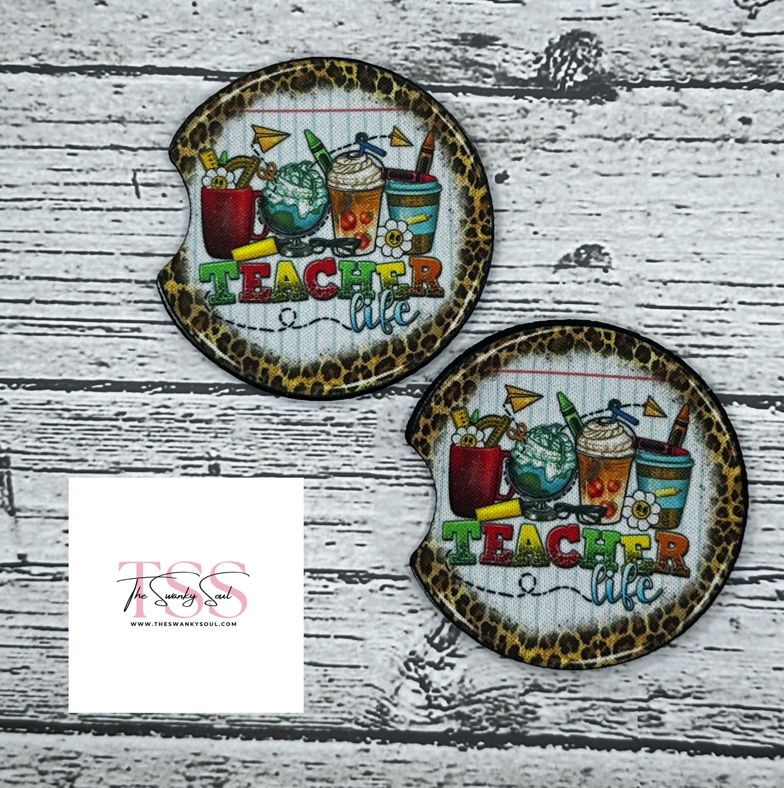 Teacher Life Car Coasters - Set of 2