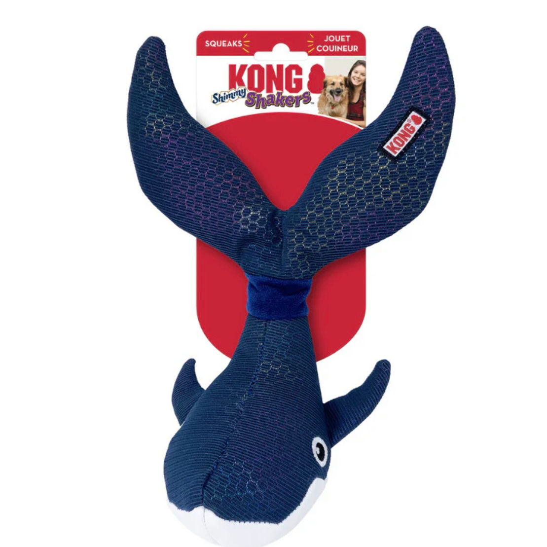 KONG Shakers™ | Shimmy Whale Medium | Plush Dog Toy with Floppy Tail