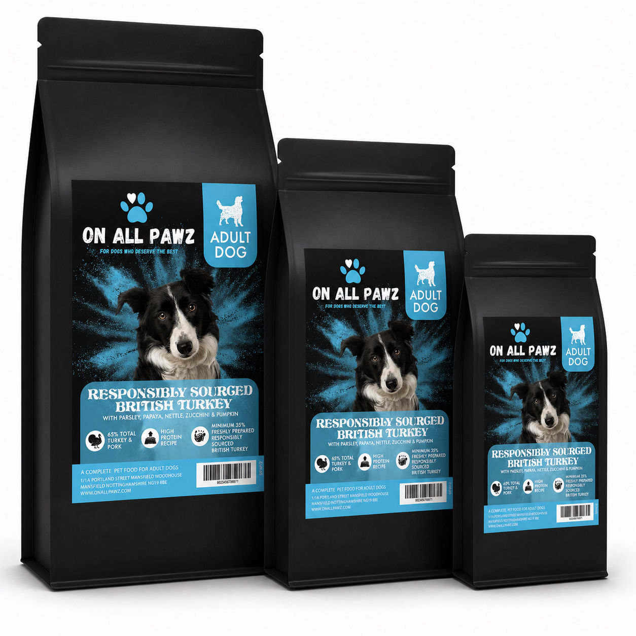 Turkey Adult Complete Dog Food | Grain Free | 65% Meat | Added Superfoods