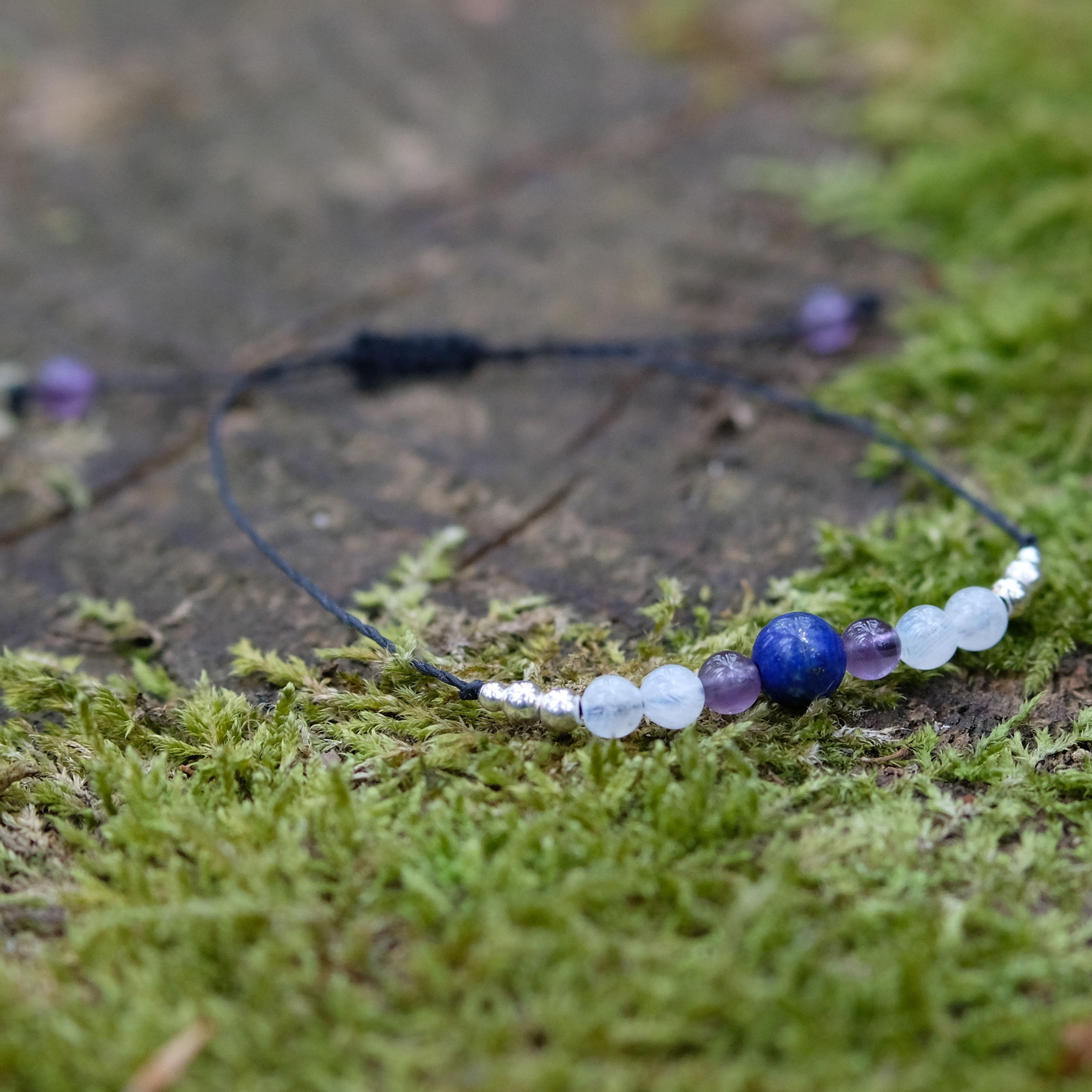 Bracelet "Intuition et Spiritualité" - Lapis-lazuli, Améthyste, Pierre de lune