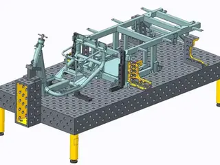 large industrial 3d welding table with nitrided treatment