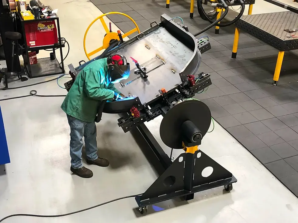 Welding Tabletop to our Rotary Positioner
