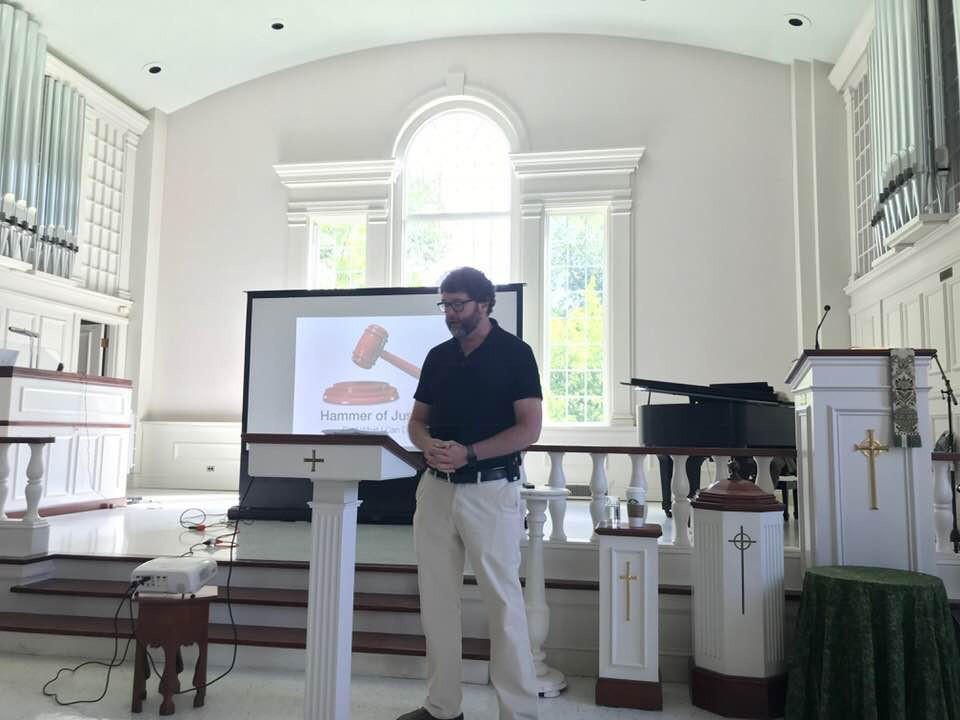 Mike Muir sharing a message of care