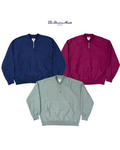 HALF ZIP CREW SWEAT” THE UNION / THE FABRIC | ザユニオン通販|ザ HALF ZIP CREW SWEAT” THE UNION / THE FABRIC | ザユニオン通販|ザ