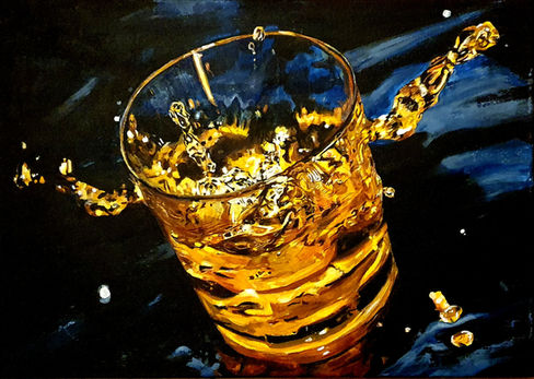 Whisky splash, Free Spirit, whiskey, glass