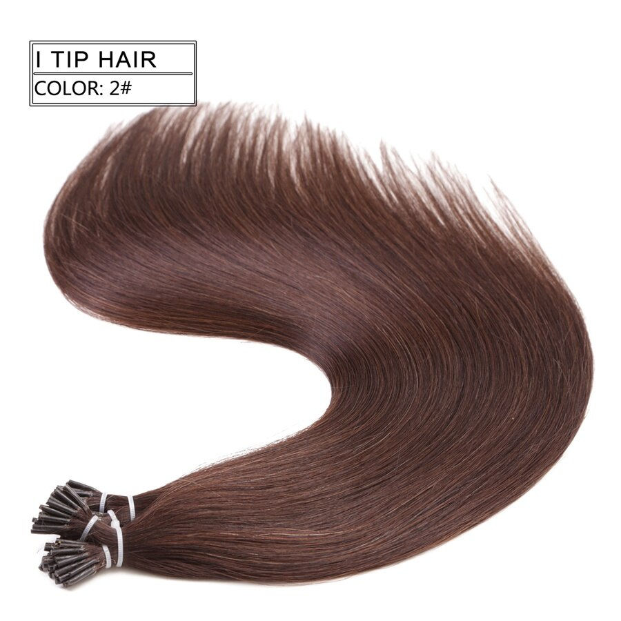Miniatura: Keratin Hair Micro Ring I Tip Machine Remy Straight Pre-Bond Stick Human Hair