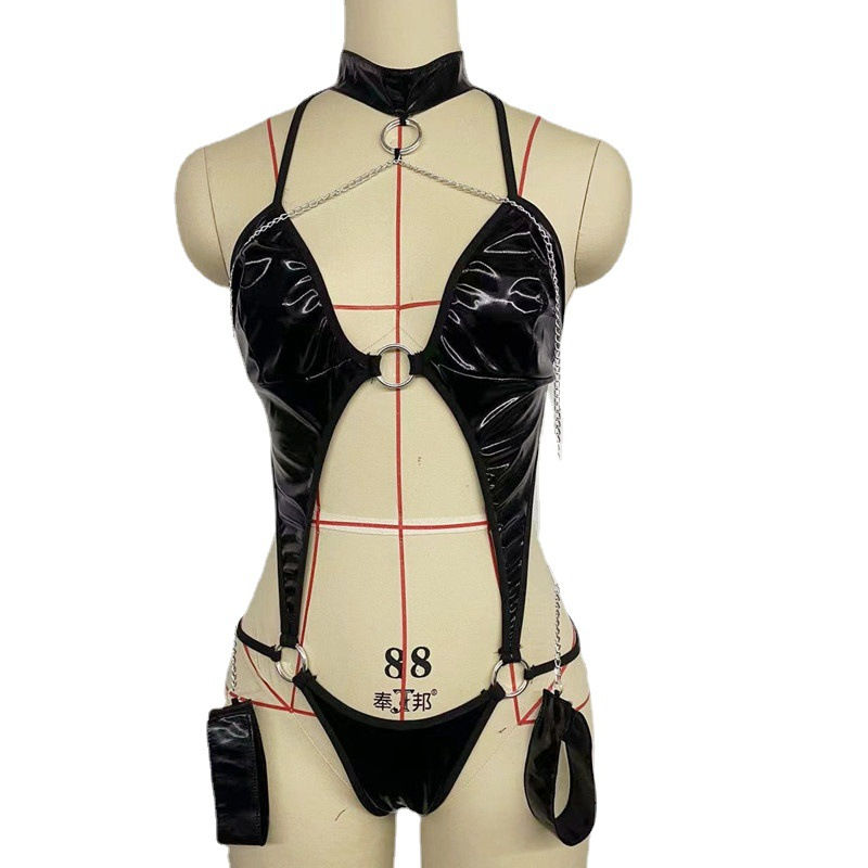 Miniatura: Porn Latex Leather Porn Dress Women Sexy Lingerie Babydolls Underwear Extreme De