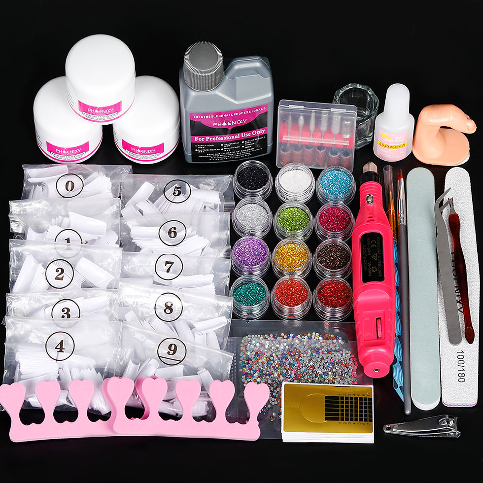 Miniaturbild: Acrylic Nail Kit Acrylic Powder Semi Permanent Nail Set Crystal Powder Glitter A