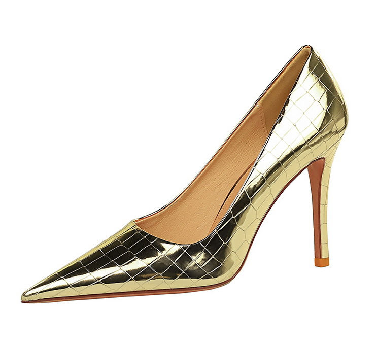 Thumbnail: BIGTREE Shoes Metal Stone Pattern Woman Pumps High Quality High Heels Wedding Sh