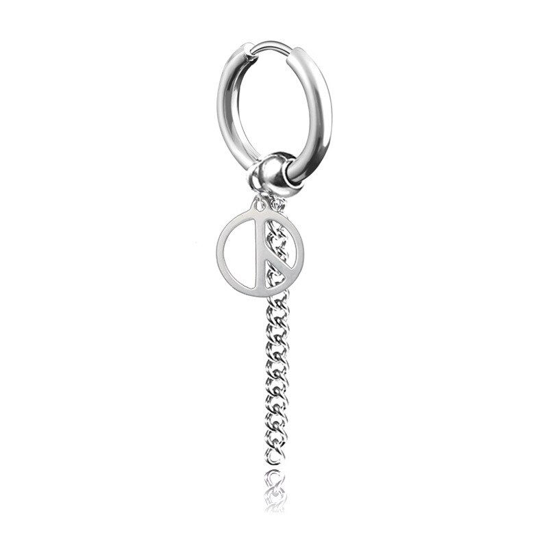 Miniaturbild: Orecchini, Hip Hop Boys Stud Earrings Fashion Leaf Cross Stainless Steel