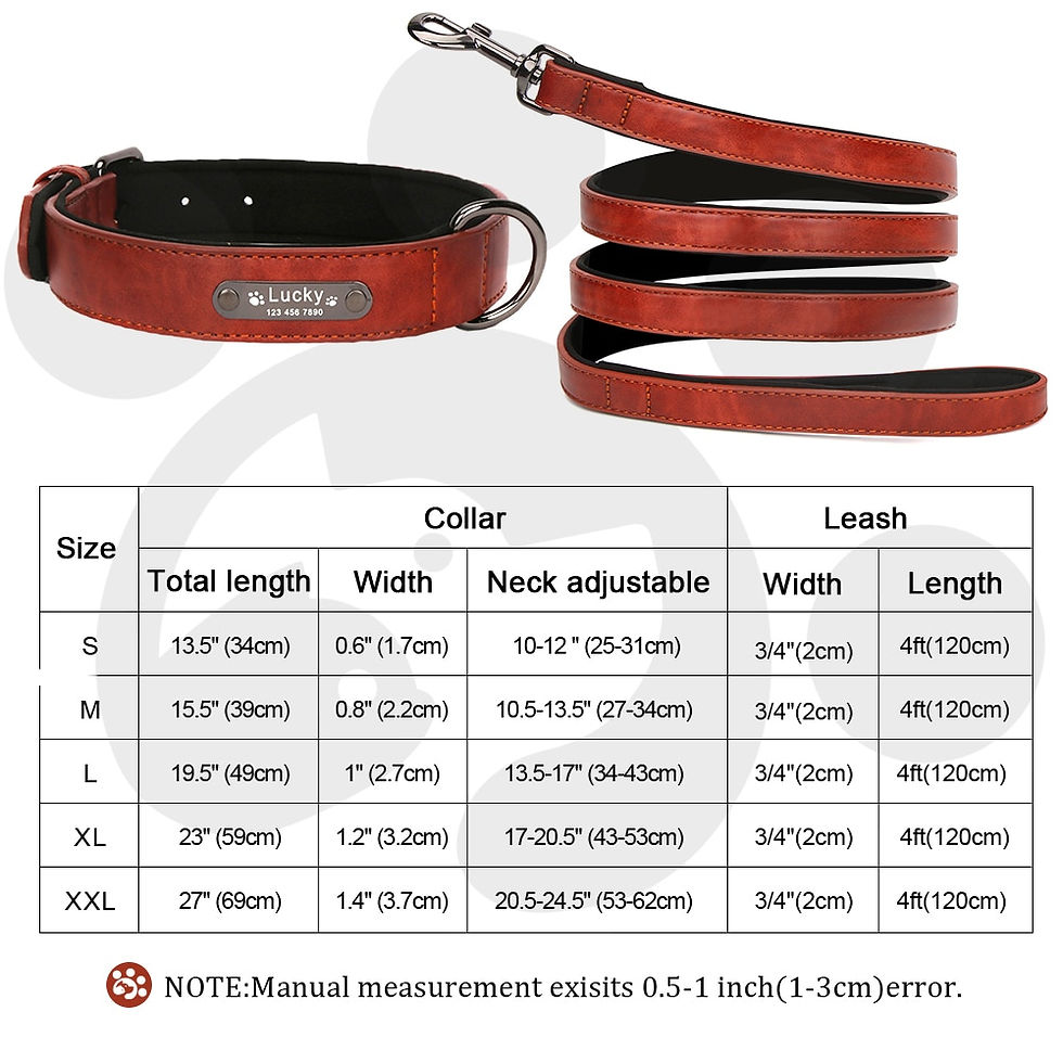 Miniatura: 8 Colors Personalized Dog Collar Leather  for Dogs Accessories Pitbull