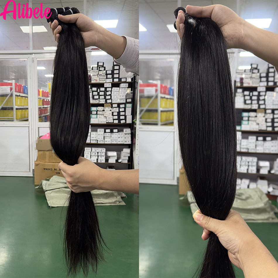 Miniaturbild: Alibele 12A Grade Straight Bundle Deals Peruvian Virgin Hair Weave Bundles Strai