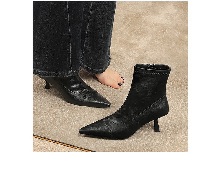 Miniatura: 2025 Autumn Winter Shoes leather boots Women shoes side zipper Ladies ankle boot