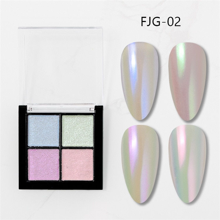 Thumbnail: 6 Colors Holographics Laser Aurora Solid Mirror Nail Glitter Powder Nails