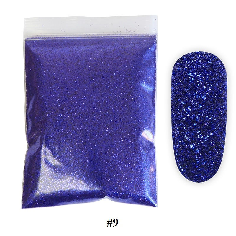 Thumbnail: RIKONKA 10g/Bag Dark Red Shiny Nail Powder Press on Nails Glitter Shimmer