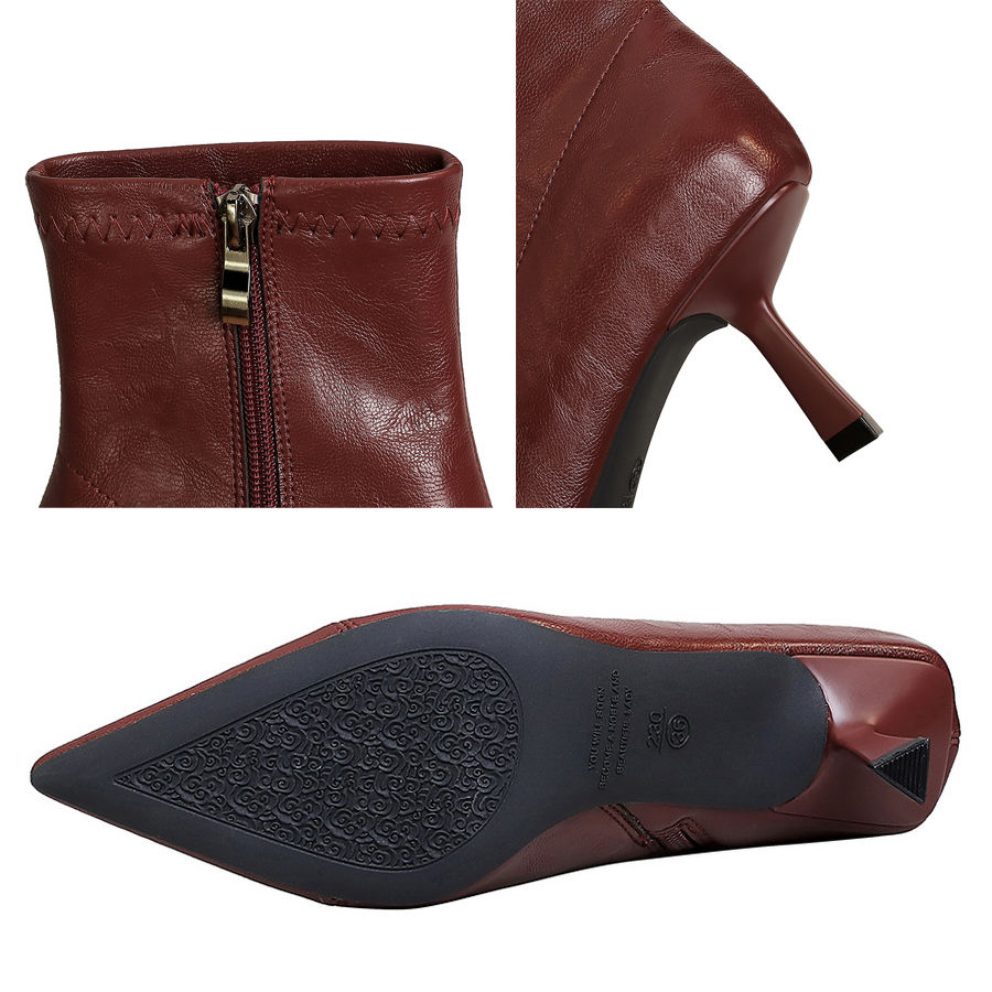 Miniatura: 2025 Autumn Winter Shoes leather boots Women shoes side zipper Ladies ankle boot