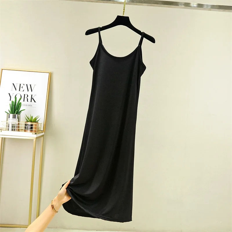 Miniatura: Women's Summer Thin Tank Dress 2024 New Style Ice Silk Inner Dress Plus Size A- 