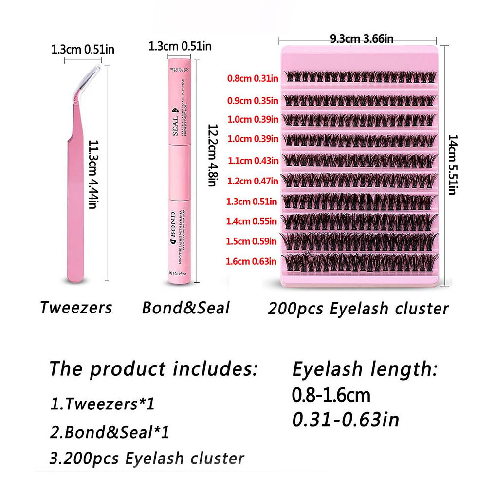 Thumbnail: DIY Eyelash Extension Kit 200pcs Individual Lashes Cluster D Curl, 8-16mm Mix La