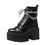 Miniatura: Scarpe Patent Leather Gothic Black Boots Women Heel Sexy Chain Chunky Heel
