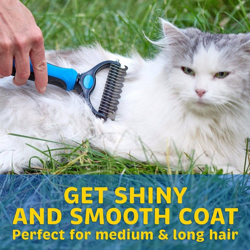 Thumbnail: Pet Fur Knot Cutter Dog Grooming Shedding Tools Pet Cat Hair Removal Comb Brush