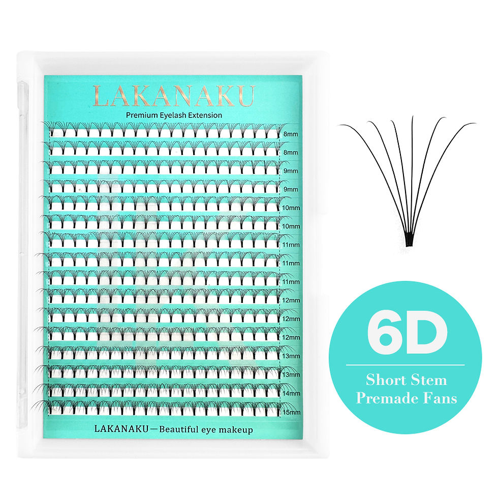 Miniatura: 320Fans Short Stem Premade Volume Fans Fluffy Lashes Premade Eyelash Extensions