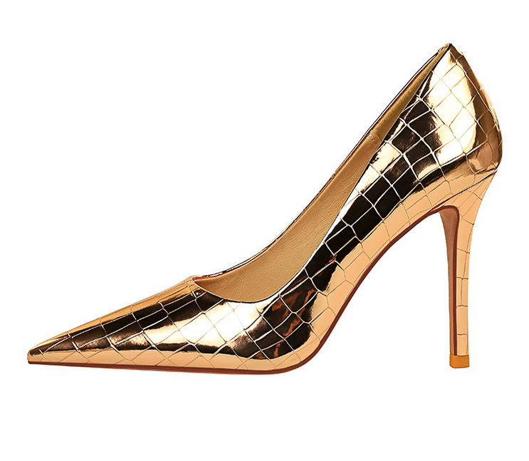Thumbnail: BIGTREE Shoes Metal Stone Pattern Woman Pumps High Quality High Heels Wedding Sh