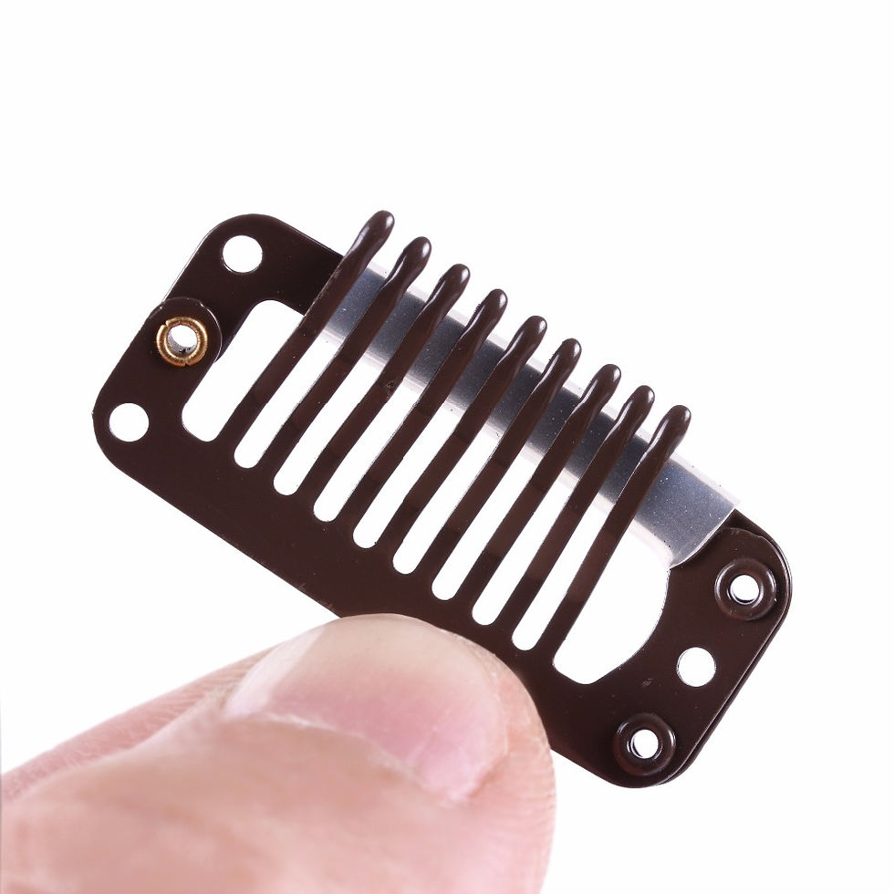 Thumbnail: 50 pcs Clips for Hair Extensions Clip In Hair Extension Human Hair32mm 9-teeth S