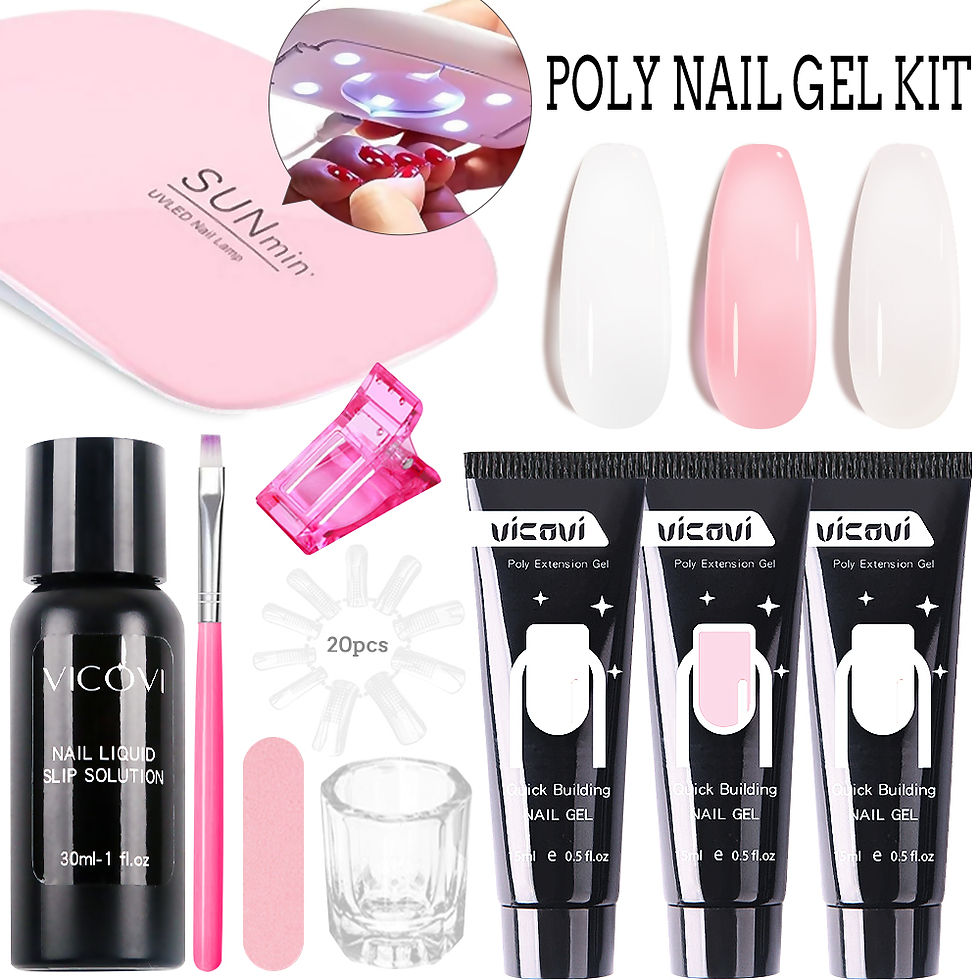 Thumbnail: 1 Set Poly Nail Gel & LED Lamp Nail Extension Set For Beginner Nail Tips Art Dec