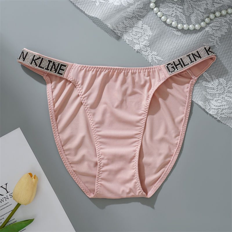 Miniatura: Sexy Panties For Women  Ghlin Kline Letter Diamonds Underwear Low Waist Shorts B