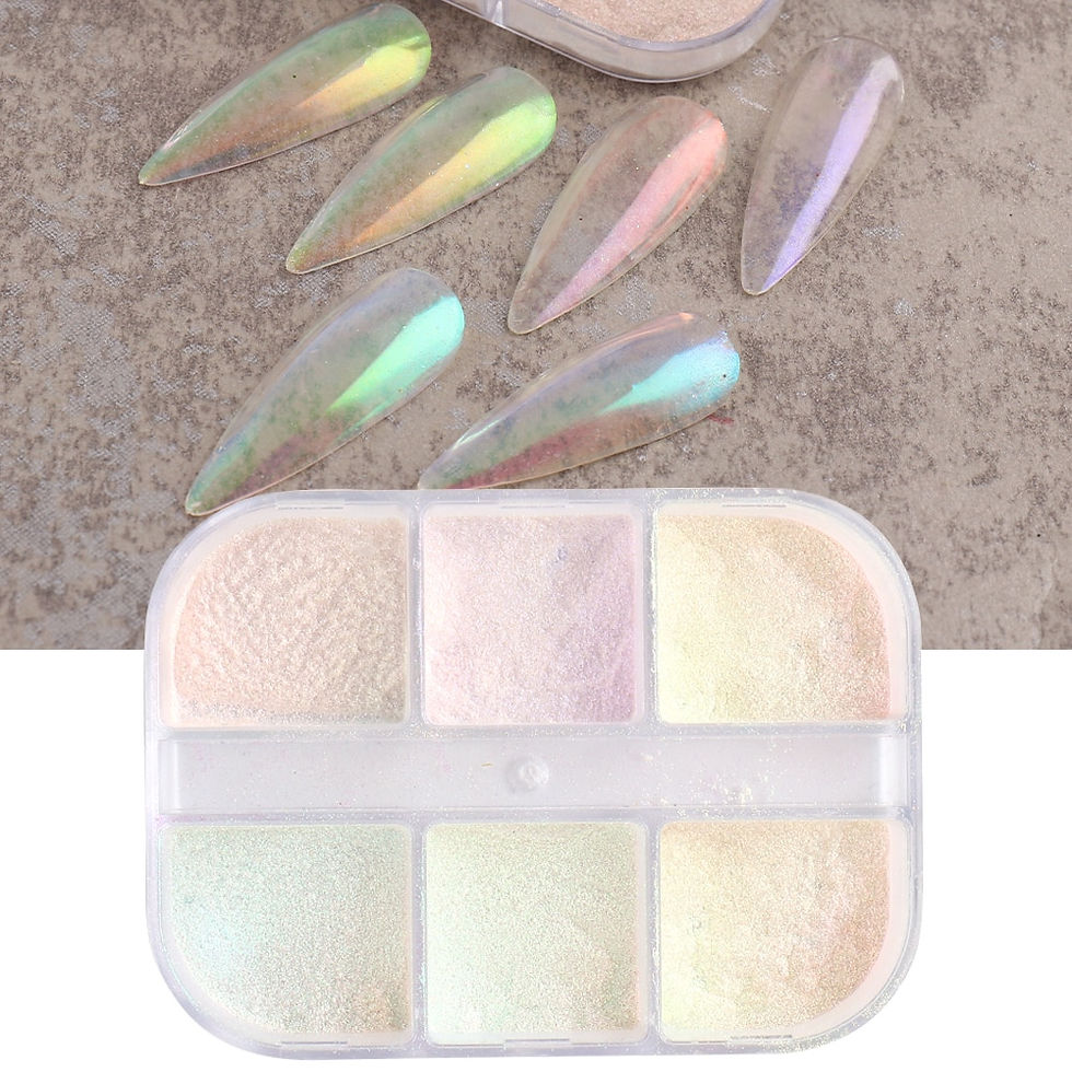 Miniatura: 6 pzzi Nail Glitter Set Holographic Mirror Hexagon Sequin Flakes Nails Art