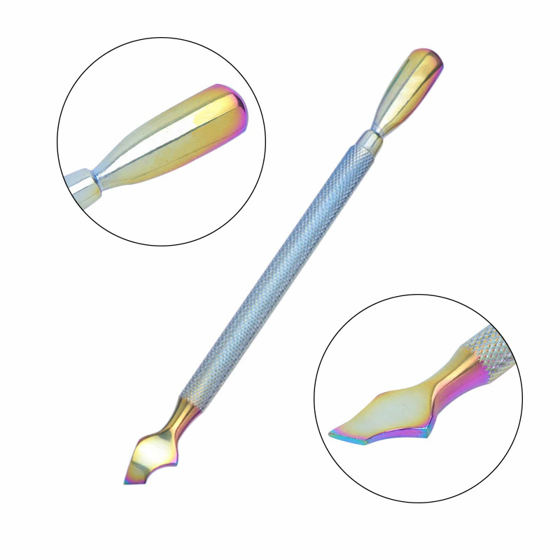 Miniatura: 21 Style Rainbow Stainless Steel Nail Cuticle Pusher