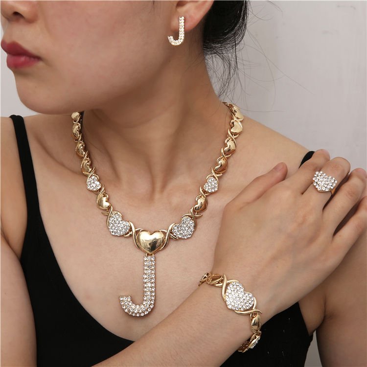 Miniaturbild: Hip Hop High Quality Gold Jewelry Women Jewelry Set 18k Gold Plating Jewelry