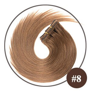 Thumbnail: Brazilian  Remy Hair 120G T8/60 Ombre Natural Clip Human Hair Extensions
