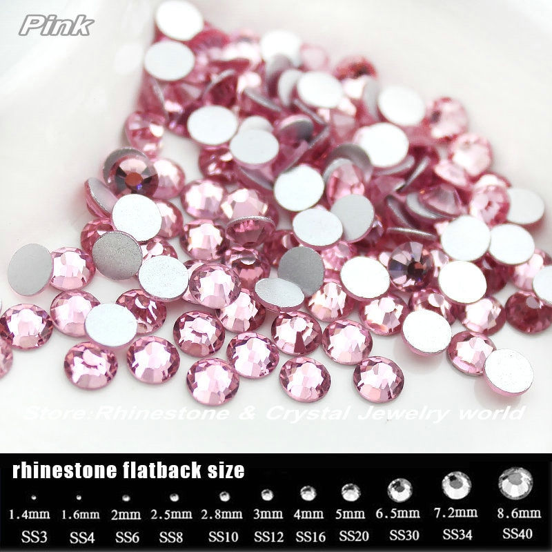 SS4-SS34 Pink Light Rose Color Rhinestone