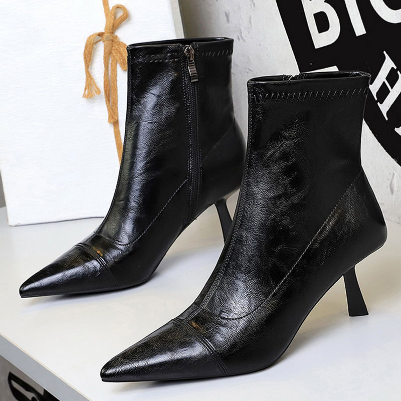 Miniatura: 2025 Autumn Winter Shoes leather boots Women shoes side zipper Ladies ankle boot