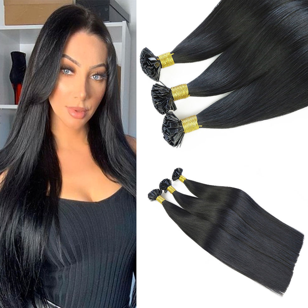 Miniatura: Pre-bonded Keratin Flat Tip Hair Extensions Russian Virgin 100% Fusion Human Hai