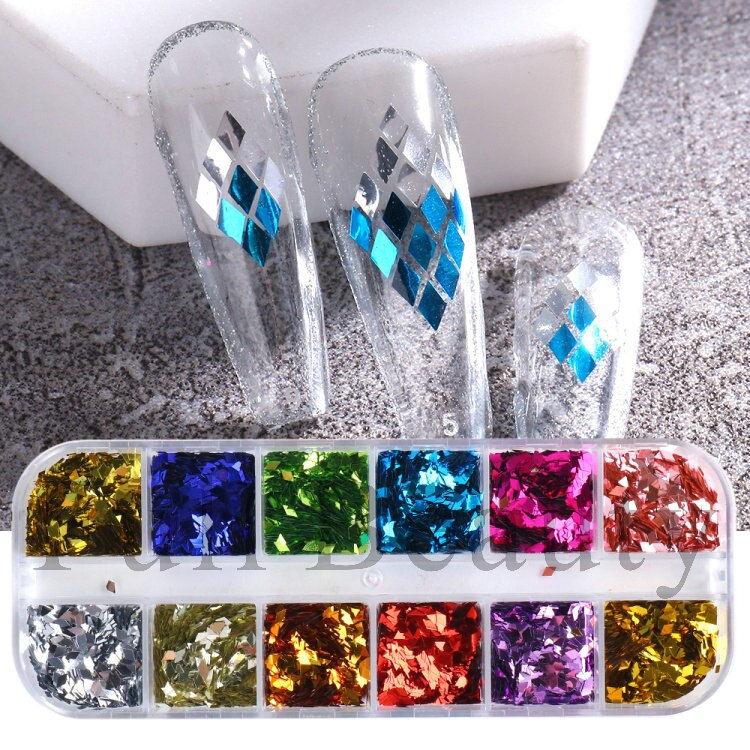 Miniatura: 12  Nail Art Glitter Luminous Irregular Flakes Broken Glass Sequins Powder
